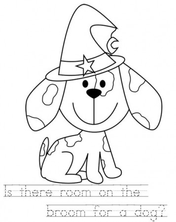 Room on the Broom Color Pages with Handwriting Practice | Room on the broom,  Coloring for kids, Halloween kids