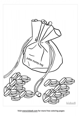 Judas Money Bag Coloring Pages | Free Emojis, Shapes & Signs Coloring Pages  | Kidadl