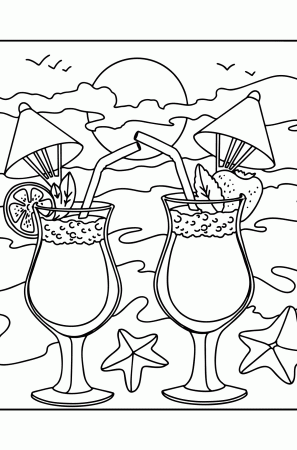 Evening cocktail - Drinks coloring pages for Adults online