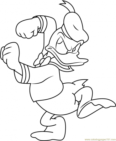 Angry Donald Duck Coloring Page for Kids - Free Donald Duck Printable Coloring  Pages Online for Kids - ColoringPages101.com | Coloring Pages for Kids