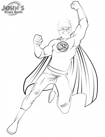 Color Your Own Down Syndrome Superhero - John's Crazy Socks