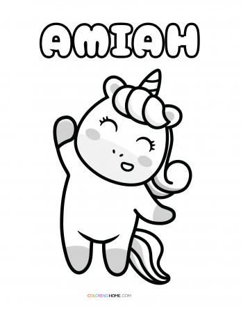 Amiah unicorn coloring page