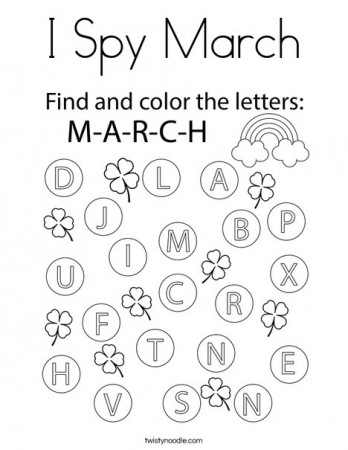 I Spy March Coloring Page - Twisty Noodle