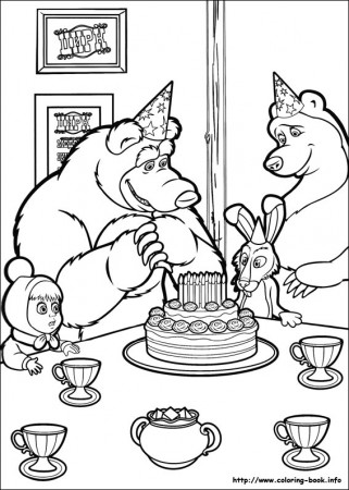 Free Masha And Bear Coloring Pages For Kids Printable - Coloring pages for  kids on Coloring-Forkids.com