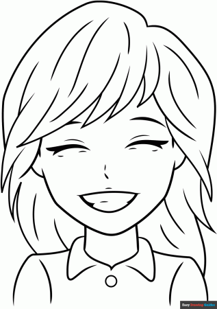 Anime Smile Coloring Page | Easy ...
