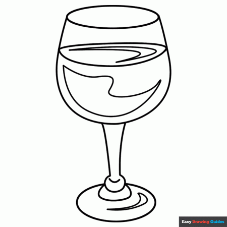 Wine Glass Coloring Page | Easy Drawing Guides