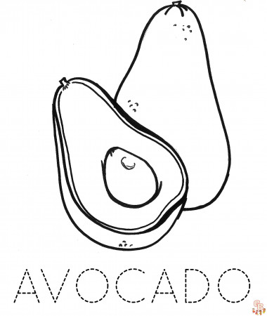 Avocado Coloring Pages for Kids | GBcoloring