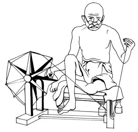 Mahatma Gandhi 8 Coloring Page - Free Printable Coloring Pages for Kids