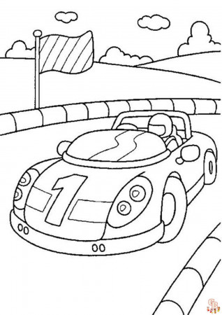 Race Car Coloring Pages - Free Printable Sheets for Kids | GBcoloring