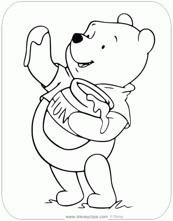 Winnie the Pooh Honey Coloring Pages | Disneyclips.com