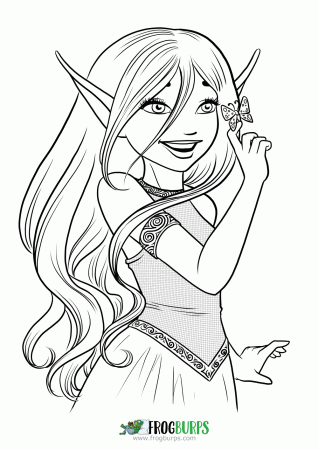 Butterfly Elf | Coloring Page | Frogburps