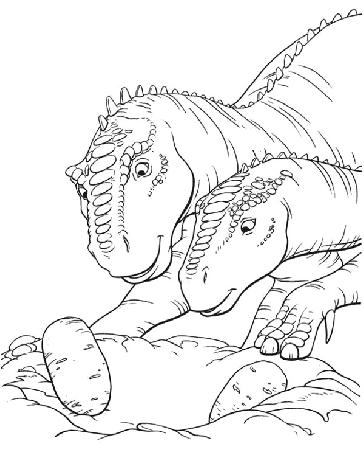 Dinosaur's nest on printable coloring page, book for children