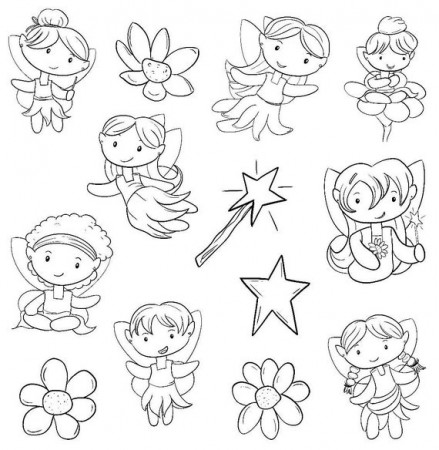 Fairies Coloring Stickers Kit Fairy Coloring Kids Summer - Etsy