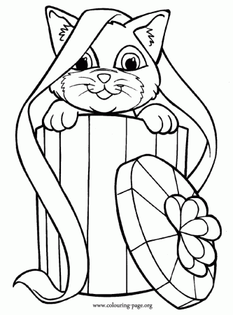 Free Christmas Cat Coloring Pages, Download Free Christmas Cat Coloring  Pages png images, Free ClipArts on Clipart Library