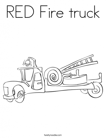 RED Fire truck Coloring Page - Twisty Noodle