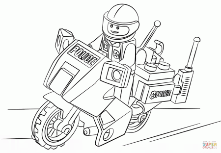 Lego Moto Police coloring page | Free Printable Coloring Pages
