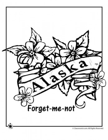 Free Coloring S Of Alaska State Flower Alaska Coloring Page In ...