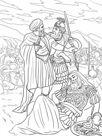 The Death of King Saul Coloring Page - NetArt