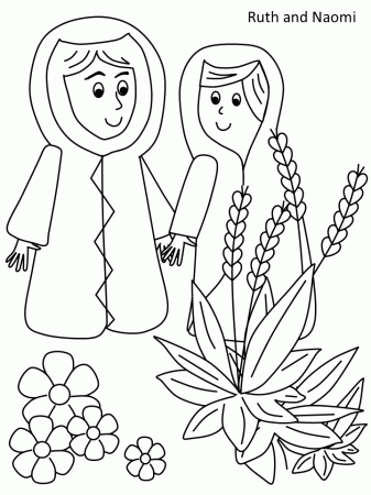 Ruth and Naomi coloring page | Children's Bible Lessons
