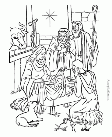 Nativity coloring pages to print 041