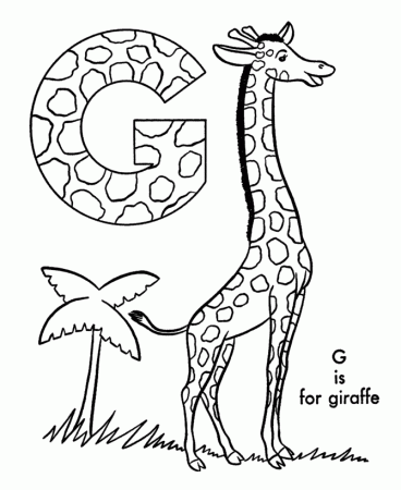 ABC Alphabet Coloring Sheets - ABC Giraffe - Animal coloring page 