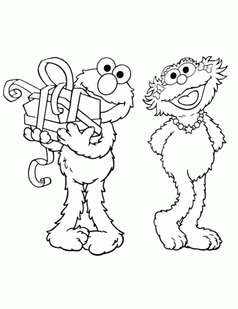 Sesame Street Elmo Face Coloring Page | HM Coloring Pages