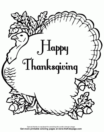 Happy Thanksgiving Turkey - Free Coloring Pages for Kids 