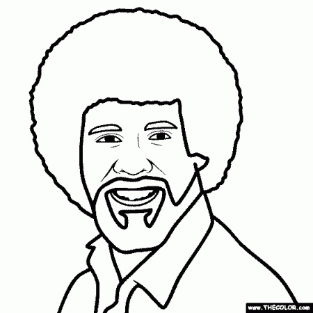 Bob Ross Coloring Page in 2022 | Online coloring pages, Coloring pages,  People coloring pages