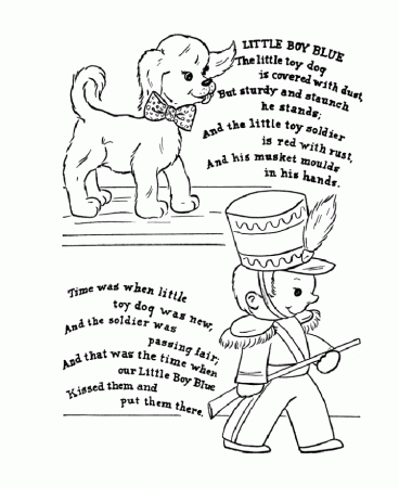 Little Boy Blue Nursery Rhymes Coloring Page - Free Printable Coloring Pages  for Kids