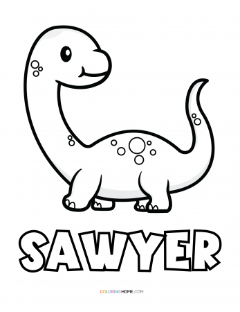 Sawyer dinosaur coloring page