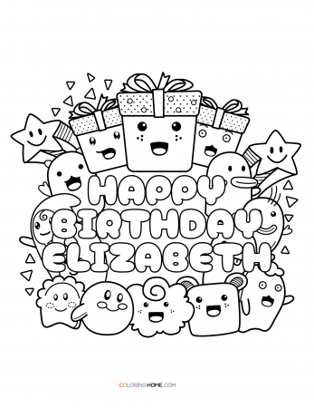 Happy Birthday Elizabeth coloring page