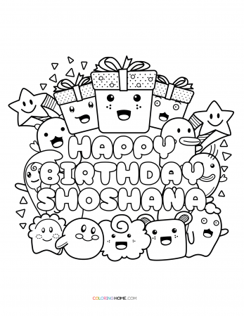 Happy Birthday Shoshana coloring page