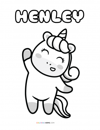 Henley unicorn coloring page