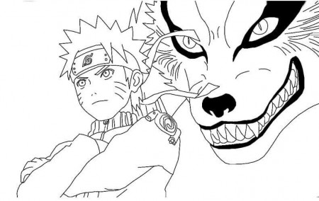 Naruto And- The Nine Tailed Fox Coloring Page | Naruto drawings, Fox coloring  page, Cartoon coloring pages