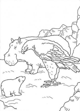 Lars the Little Polar Bear Talking to an Eagle Coloring Pages ...