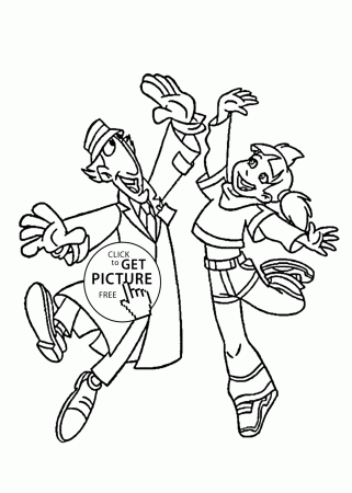 Inspector Gadget and Penny coloring pages for kids, printable free -  Inspector Gadget