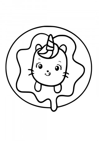 Donut Caticorn Coloring Page