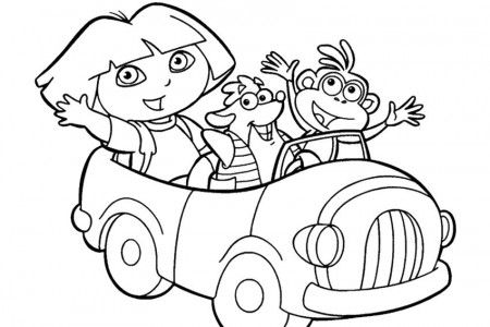 Dora coloring pages overview with all kind of free Dora sheets