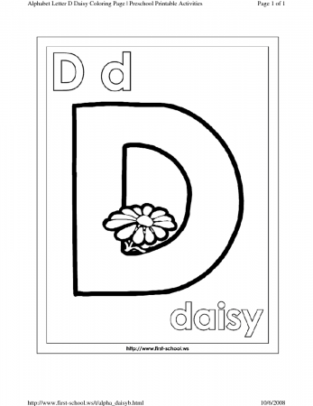 Letter D Coloring Worksheets For Preschool - The Largest and Most ...