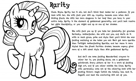 Rarity's colouring book page. Now all we need is an actual book ...