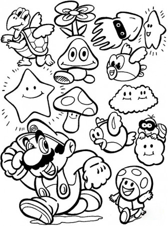 All Powerful Items in Super Mario Bros games Coloring Pages - Mario  Coloring Pages - Coloring Pages For Kids And Adults