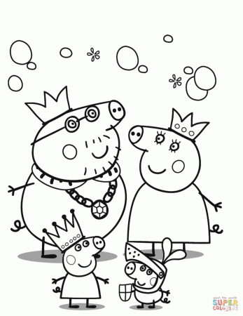 Peppa Pig's Royal Family coloring page | Free Printable Coloring Pages
