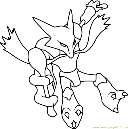 Alakazam Pokemon Coloring Page for Kids - Free Pokemon Printable Coloring  Pages Online for Kids - ColoringPages101.com | Coloring Pages for Kids