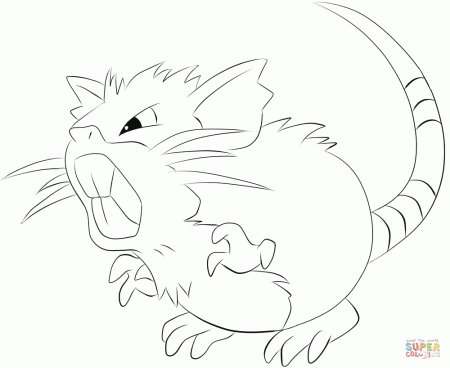 Raticate coloring page | Free Printable Coloring Pages