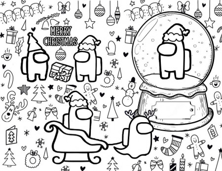Among Us Merry Christmas coloring page - Coloring pages