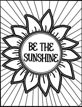 Be The Sunshine Coloring Sheet- Digital Download – madebydeemarie