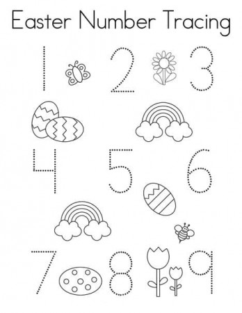 Easter Number Tracing Coloring Page - Free Printable Coloring Pages for Kids