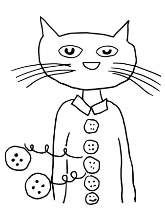 Groovy Buttons Pete the Cat Coloring Page - Free Printable Coloring Pages  for Kids