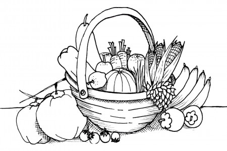 Online coloring pages Coloring page Fruit basket fruit, Download print coloring  page.
