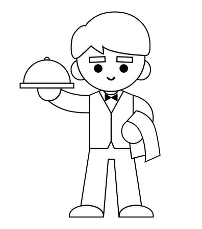 Waiter 3 Coloring Page - Free Printable Coloring Pages for Kids